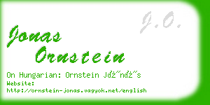 jonas ornstein business card
